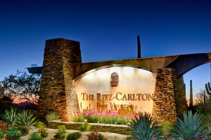 Marking the entrance to the Ritz-Carlton Dove Mountain
